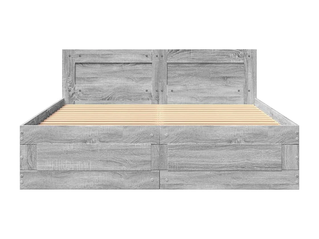 Bettgestell mit Kopfteil Grau Sonoma 120x200 cm Holzwerkstoff