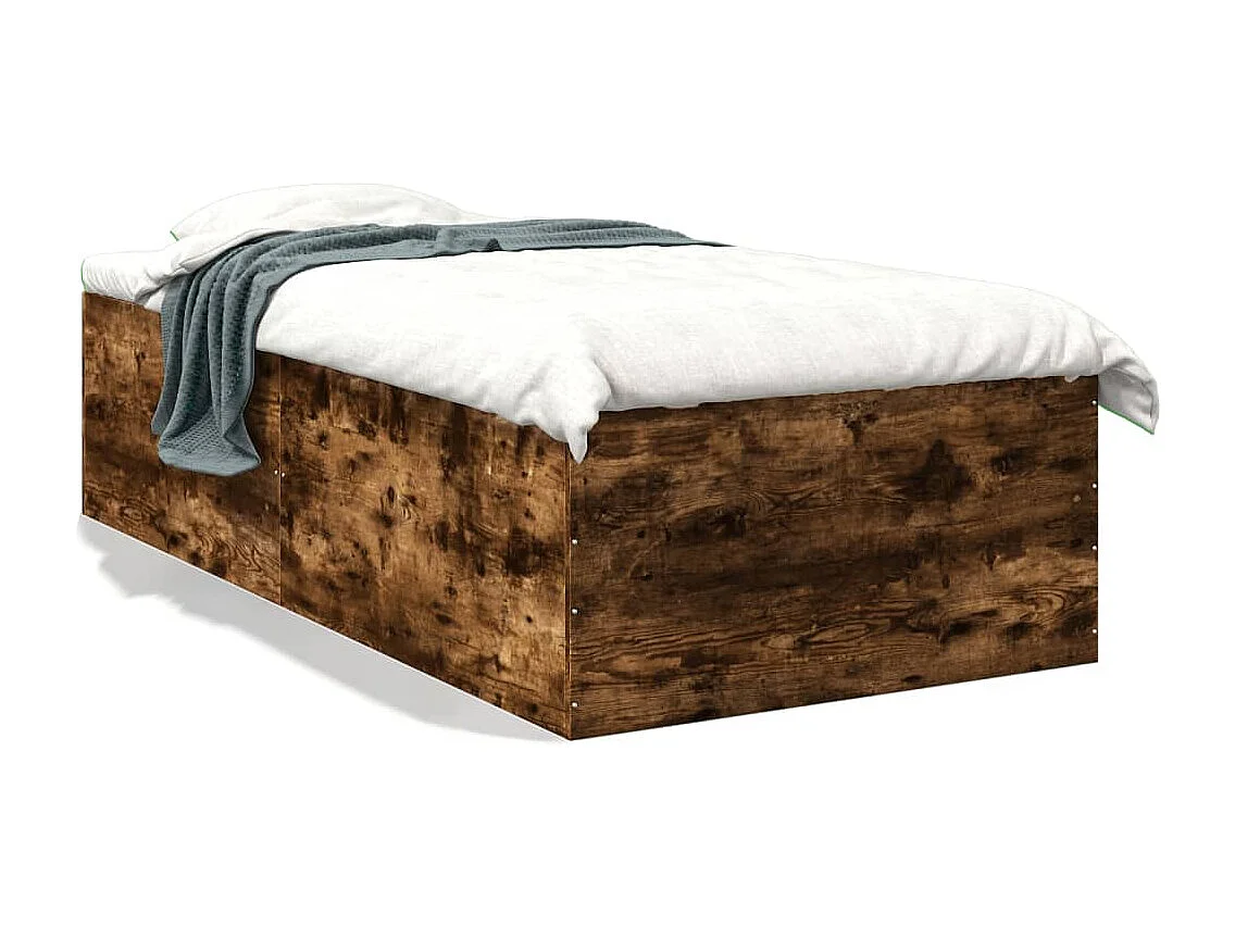 Cadre de lit sans matelas chêne fumé 75x190 cm