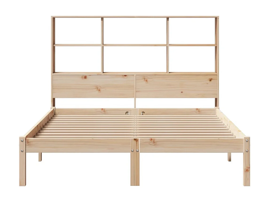 Lit bibliothèque sans matelas 120x200 cm bois de pin massif