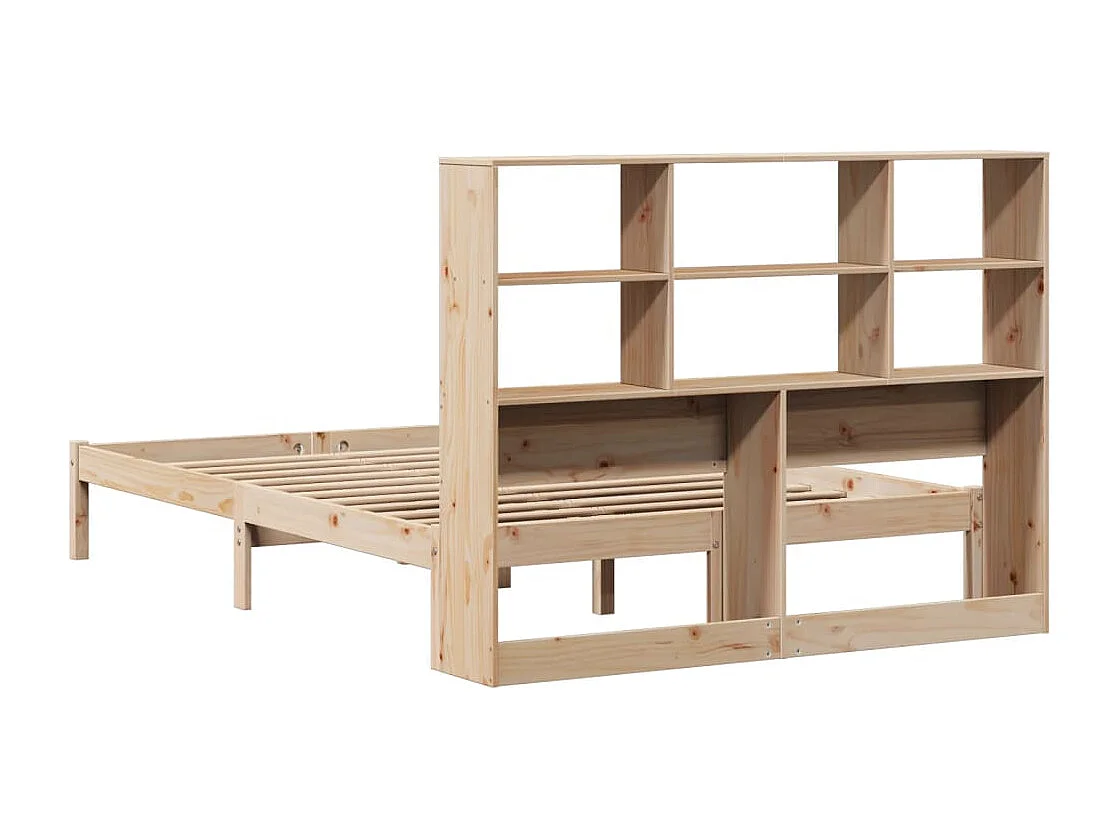 Lit bibliothèque sans matelas 120x200 cm bois de pin massif