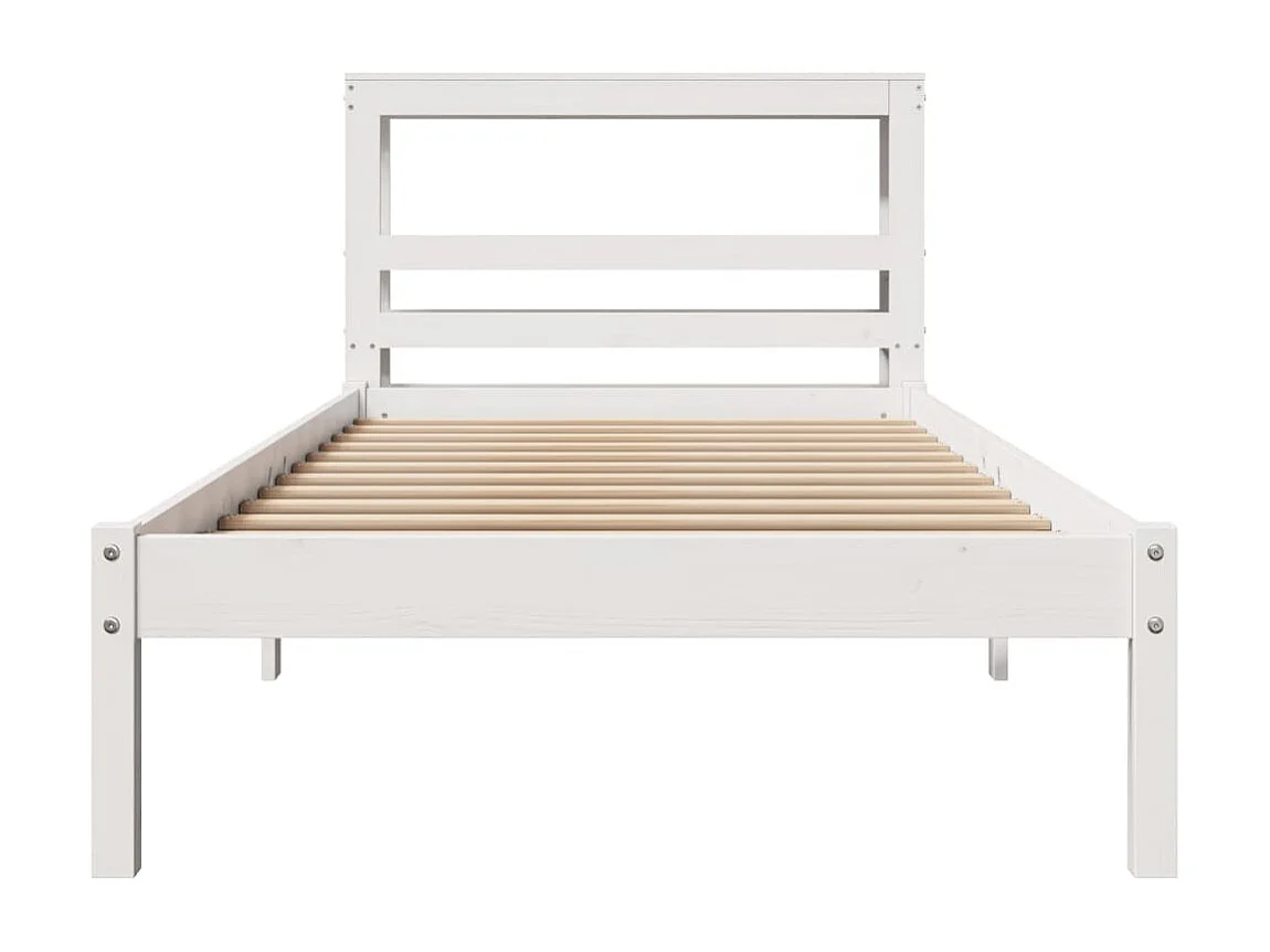 Cama sem colchão 90x200 cm madeira de pinho maciça branco