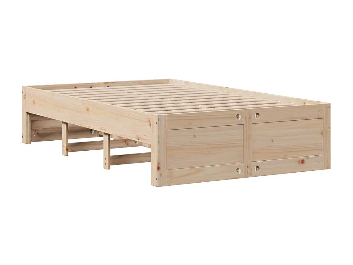 Letto Libreria senza Materasso 135x190 cm in Legno di Pino