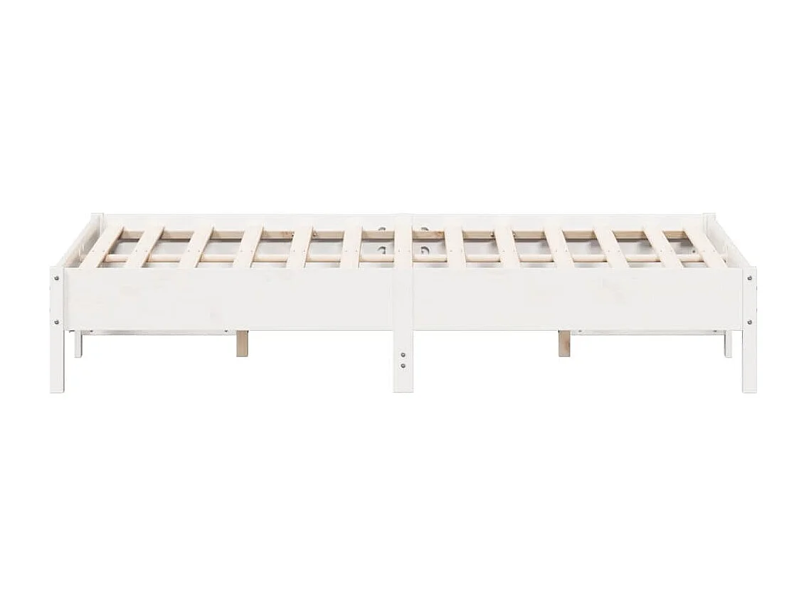 Cadre de lit sans matelas blanc 160x200 cm bois de pin massif