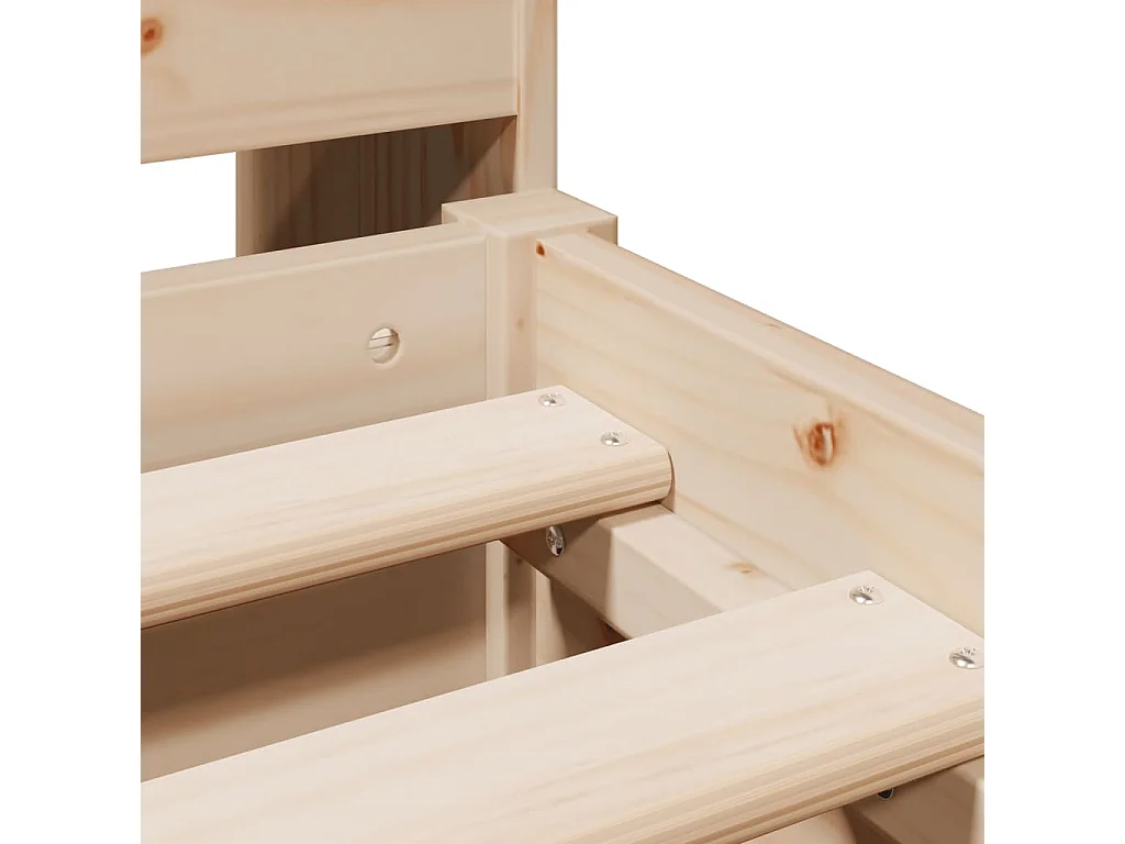 Lit bibliothèque sans matelas 135x190 cm bois de pin massif