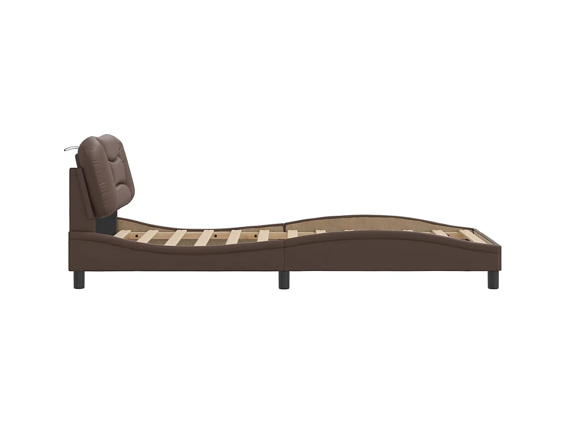 Giroletto con Testiera Marrone 90x190 cm in Similpelle