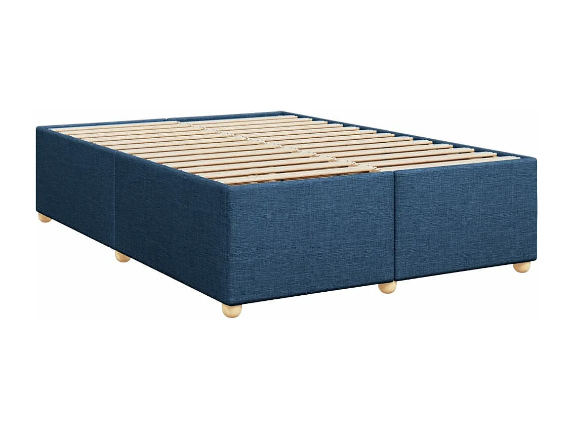 Cadre de lit sans matelas bleu 140x190 cm tissu