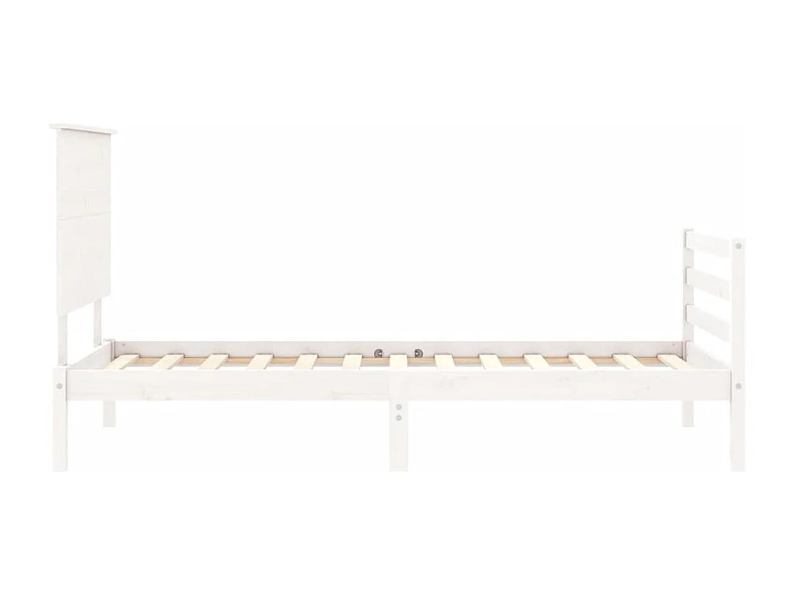 Giroletto con Testiera Bianco 100x200 cm in Legno Massello