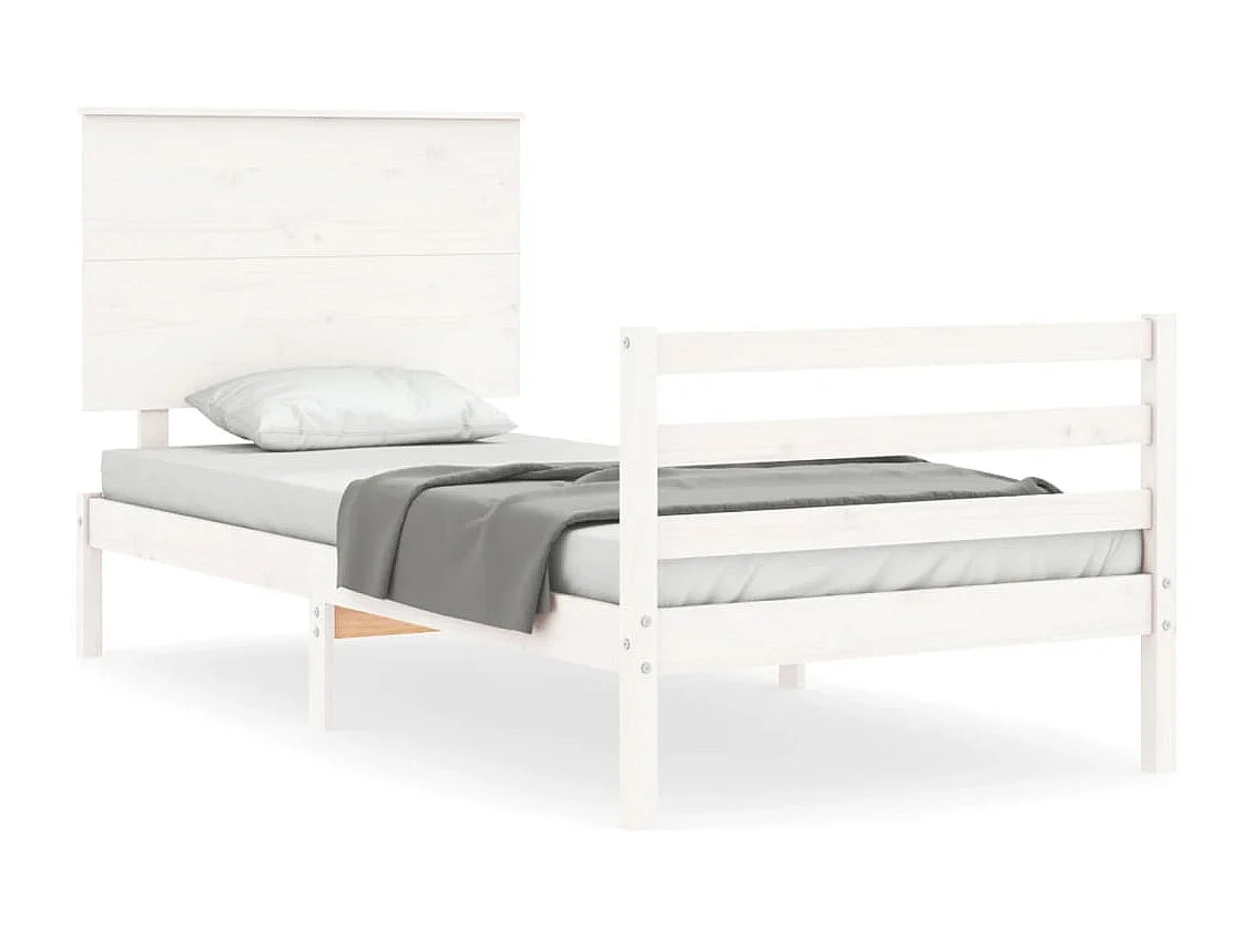 Cadre de lit sans matelas blanc 100x200 cm bois massif