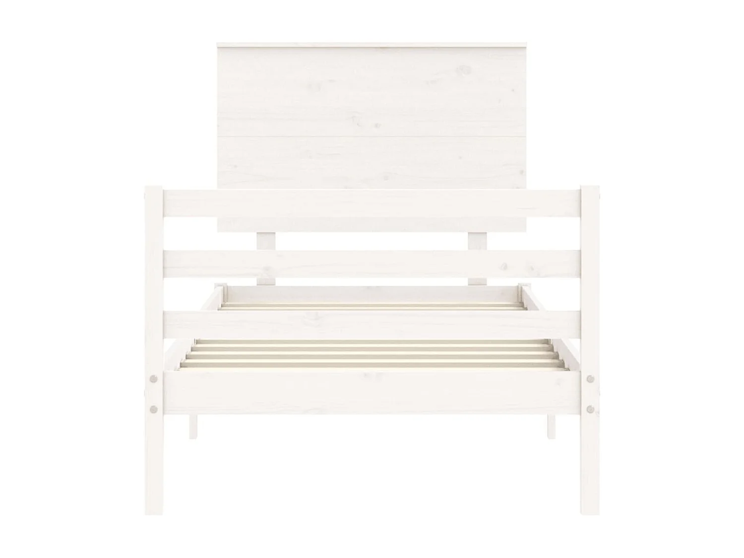 Cadre de lit sans matelas blanc 100x200 cm bois massif