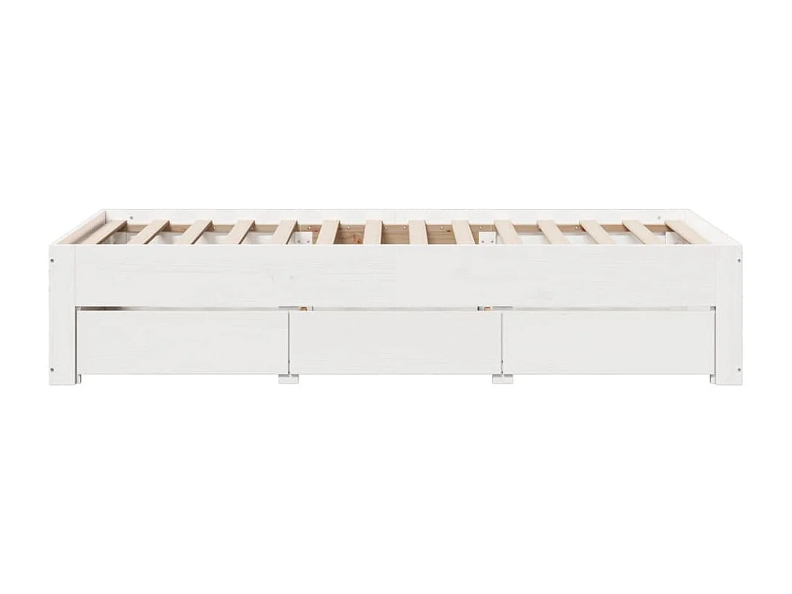 Cadre de lit sans matelas avec tiroirs 90x190 cm bois de pin