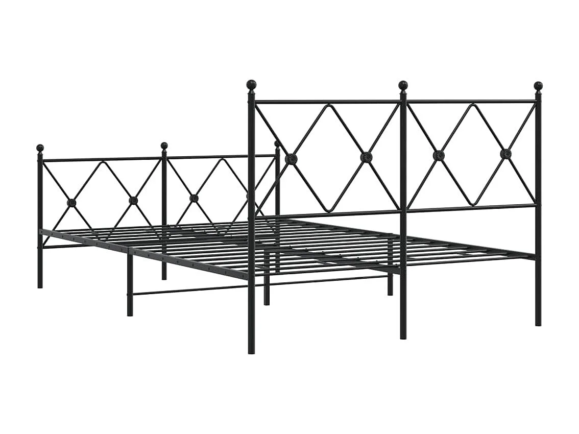 Giroletto con Testiera e Pediera Metallo Nero 120x200 cm