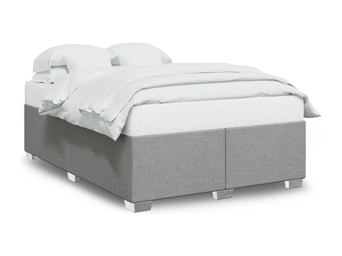 Cadre de lit sans matelas gris clair 140x190 cm tissu