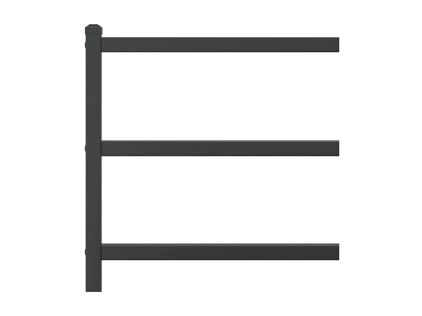 Cadre de lit métal sans matelas avec tête de lit noir 90x190 cm