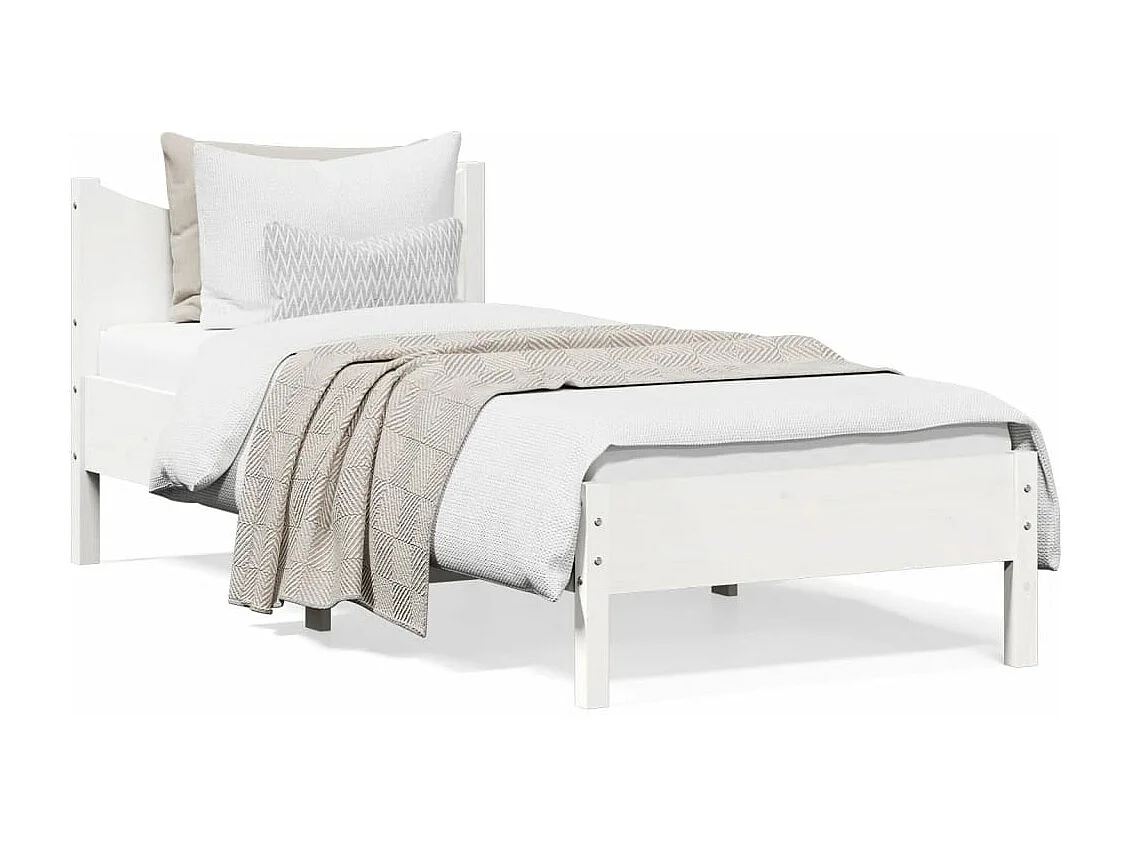 Cadre de lit sans matelas blanc 90x190 cm bois de pin massif