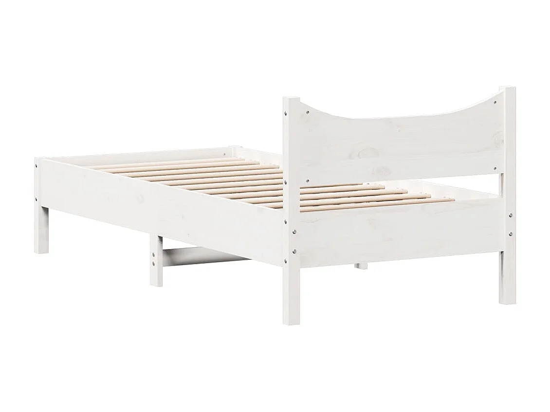Cadre de lit sans matelas blanc 90x190 cm bois de pin massif