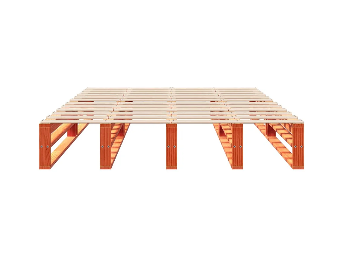 Cadre de lit sans matelas cire marron 150x200cm bois pin massif