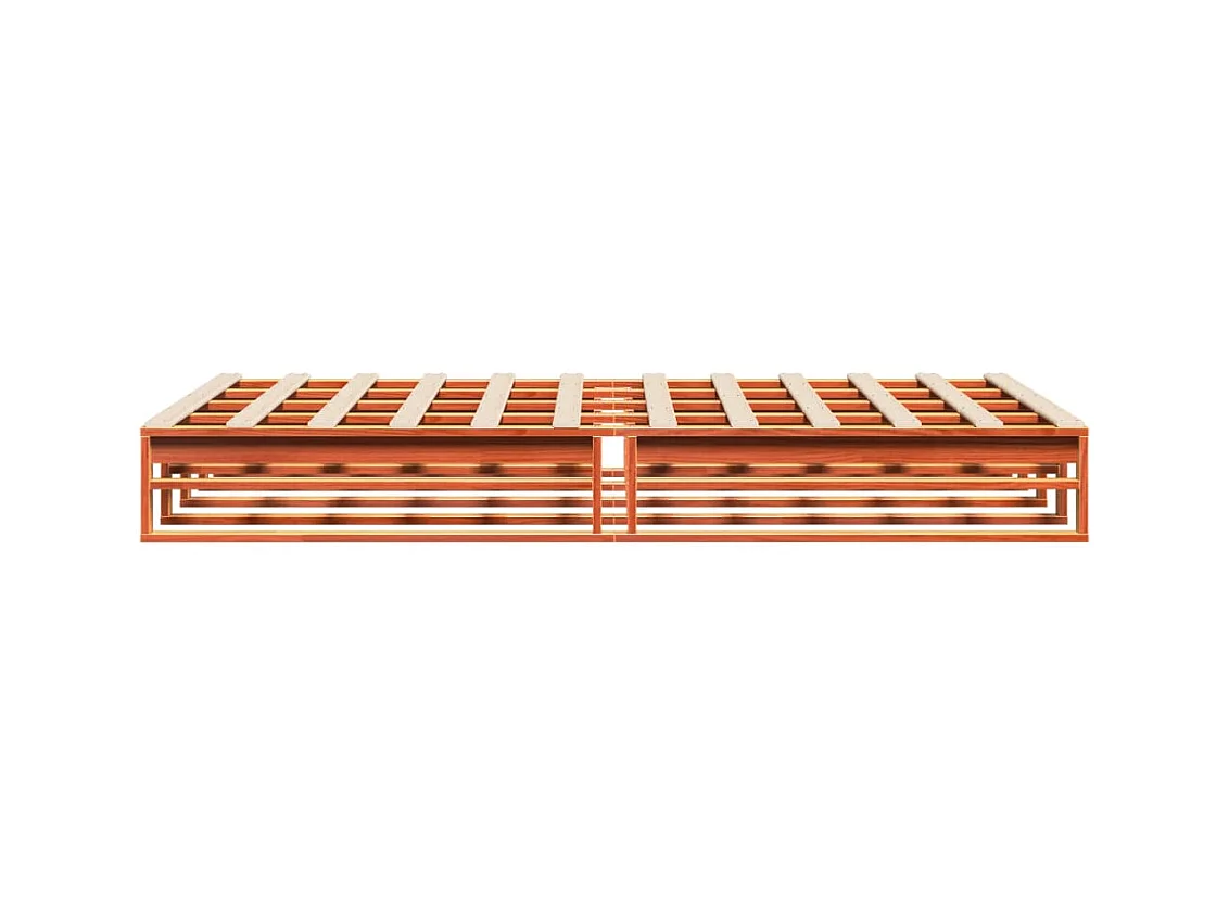 Cadre de lit sans matelas cire marron 150x200cm bois pin massif