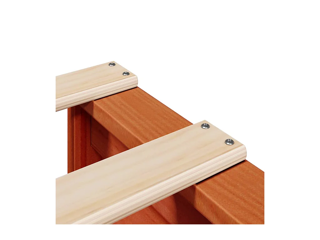 Cadre de lit sans matelas cire marron 150x200cm bois pin massif