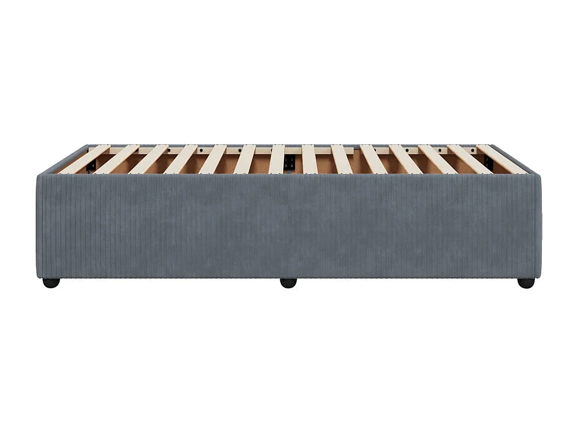 Cadre de lit sans matelas gris foncé 90x200 cm velours
