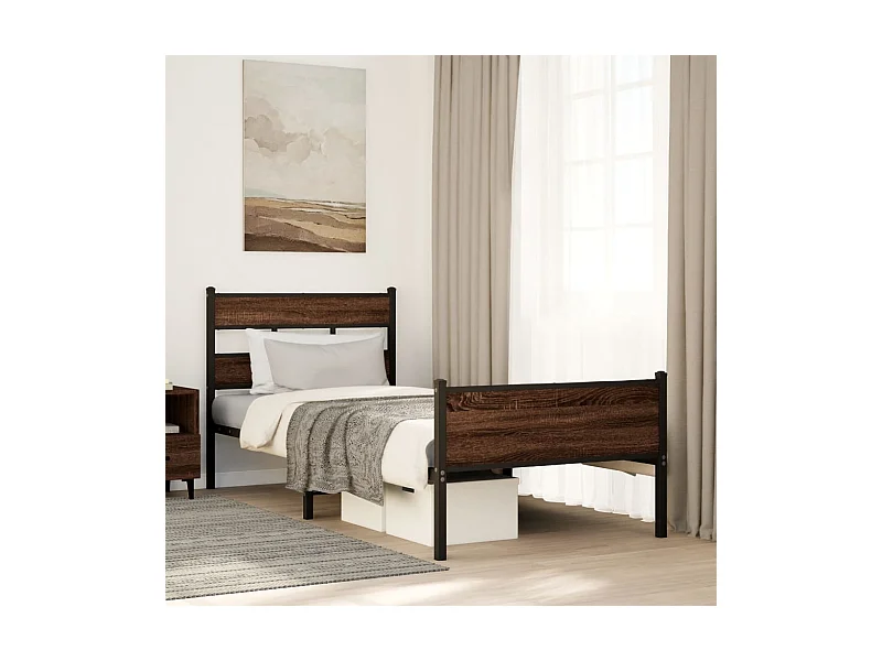 Giroletto senza Materasso Rovere Marrone 90x190cm in Truciolato