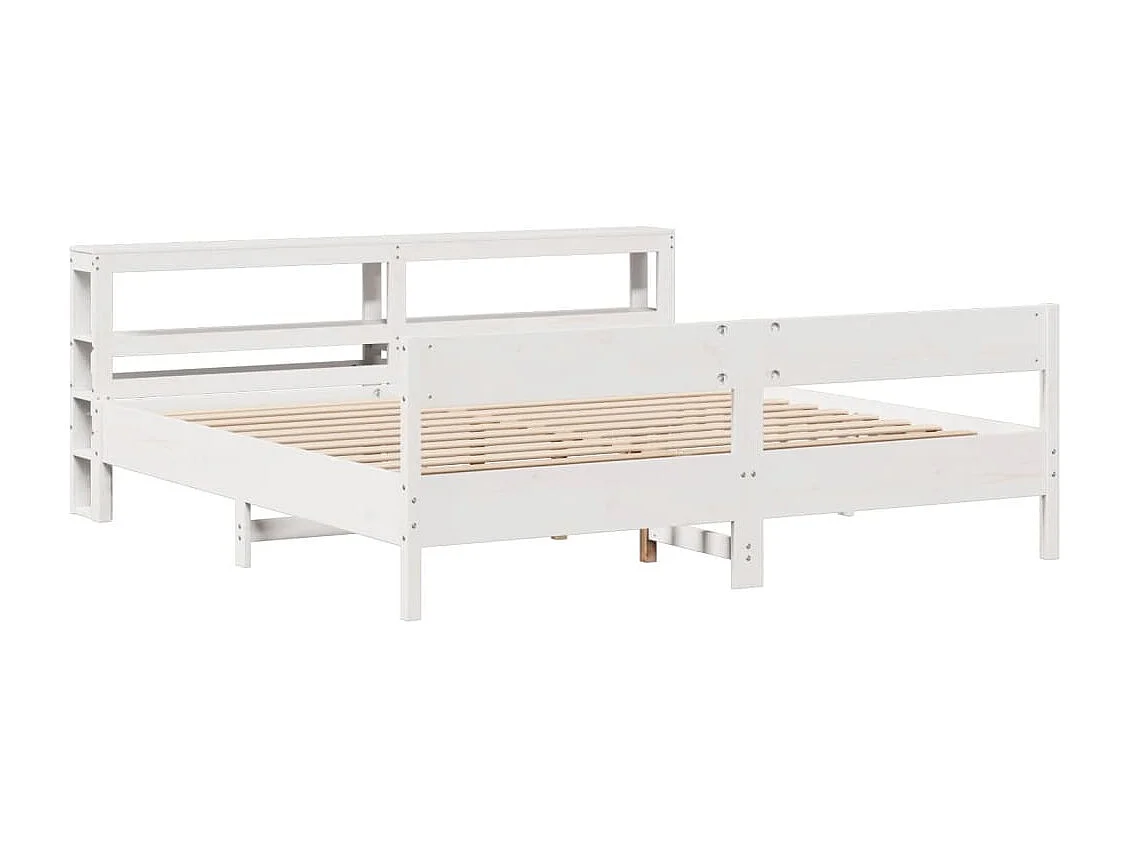 Massivholzbett ohne Matratze Weiß 180x200 cm Kiefernholz