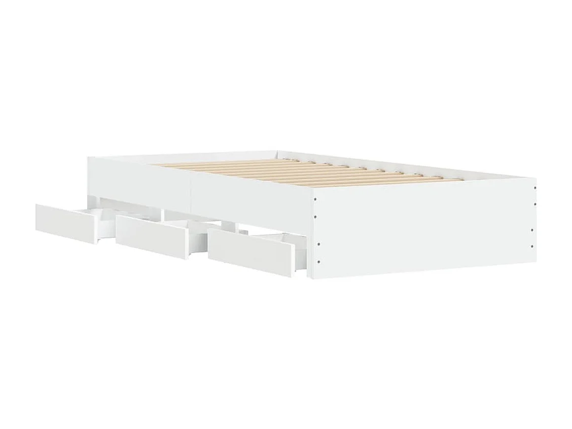 Estrutura cama c/ gavetas 75x190 cm derivados de madeira branco
