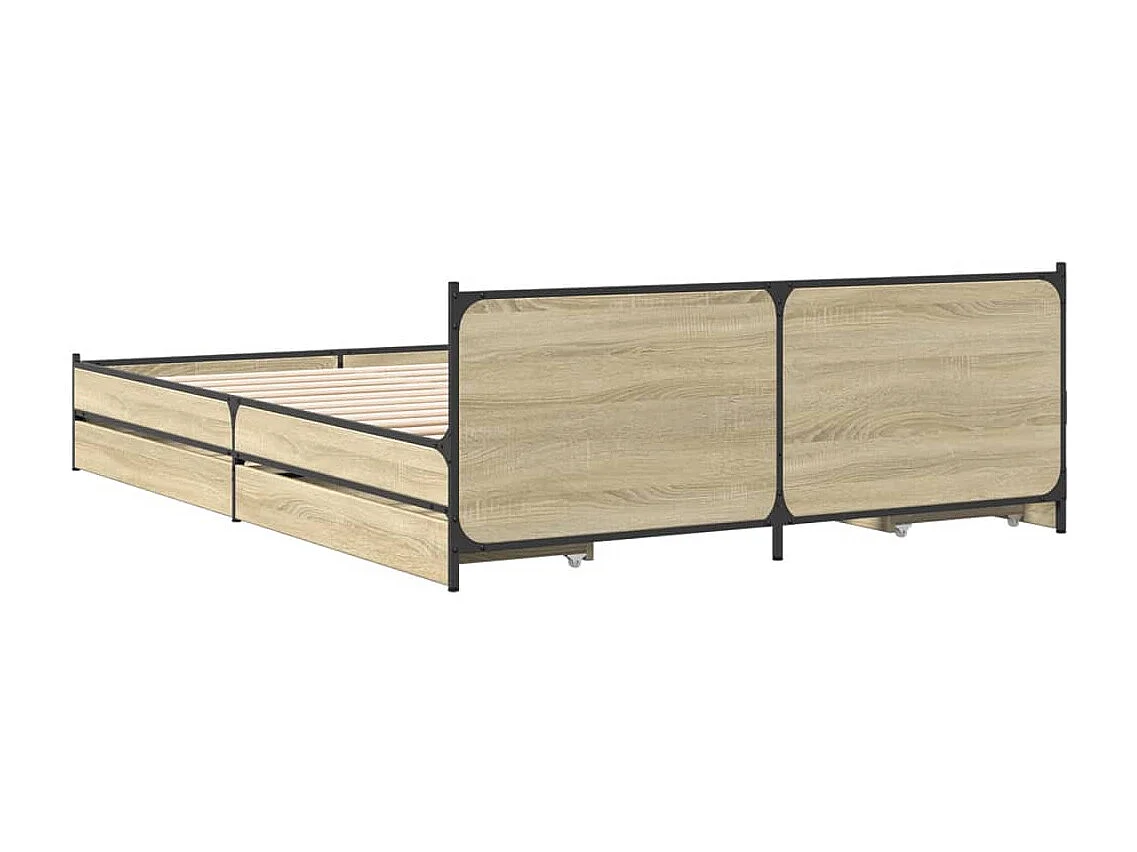 Giroletto Cassetti Rovere Sonoma 120x200 cm Legno Multistrato