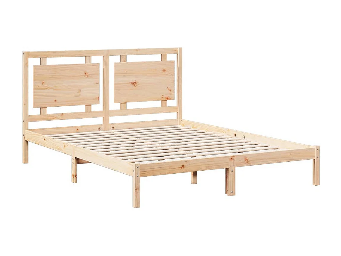 Cadre de lit extra long sans matelas 140x210 cm bois massif