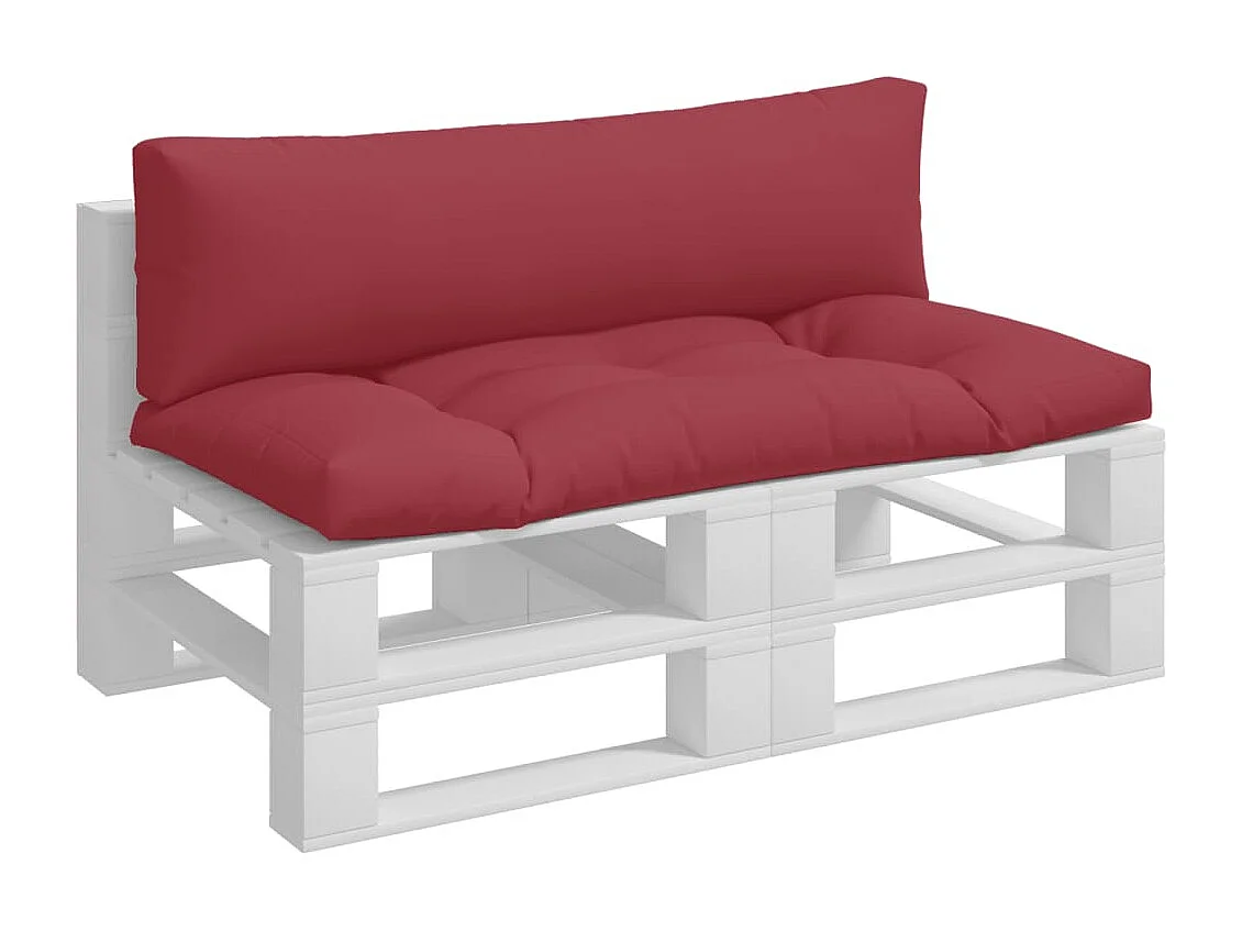 Cuscini per Pallet 2 pz Rosso Vino in Tessuto