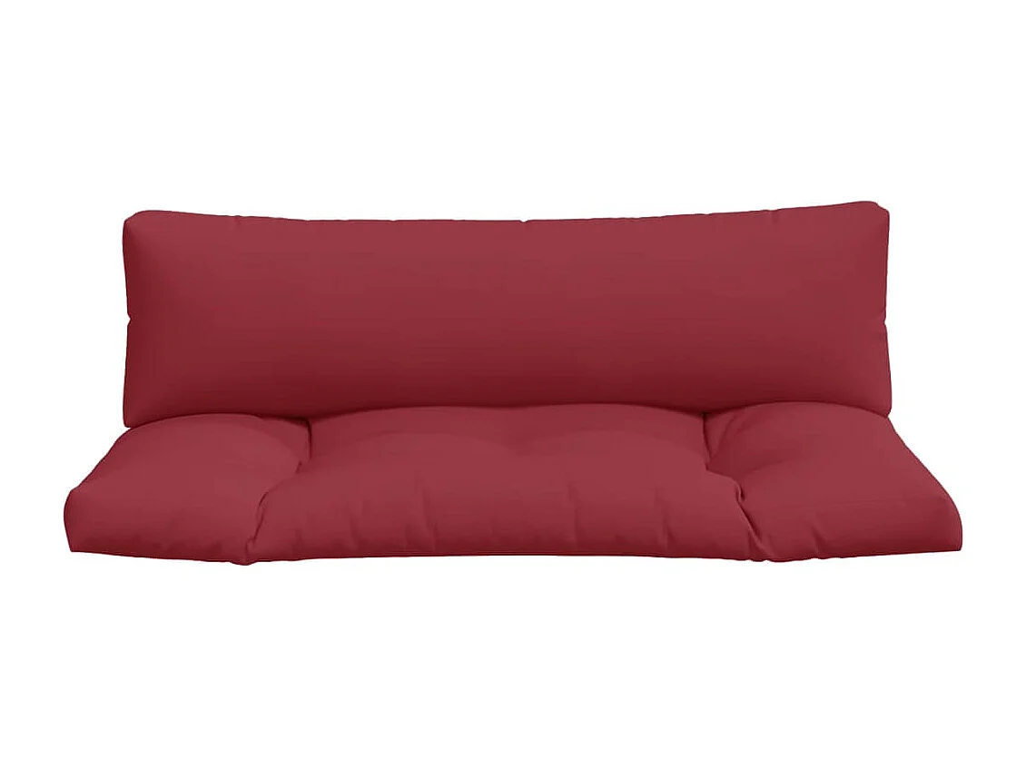 Cuscini per Pallet 2 pz Rosso Vino in Tessuto