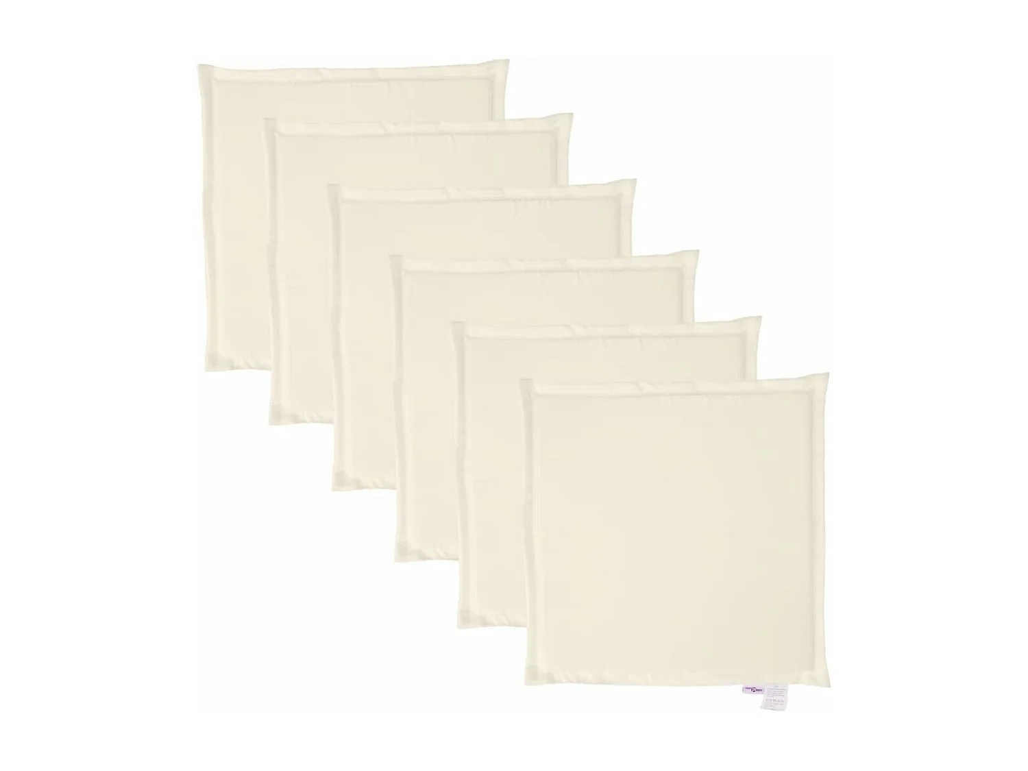 Almofadas de assento de jardim 6 pcs 45x45x2 cm cor creme