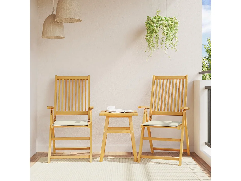 Almofadas de assento de jardim 6 pcs 45x45x2 cm cor creme