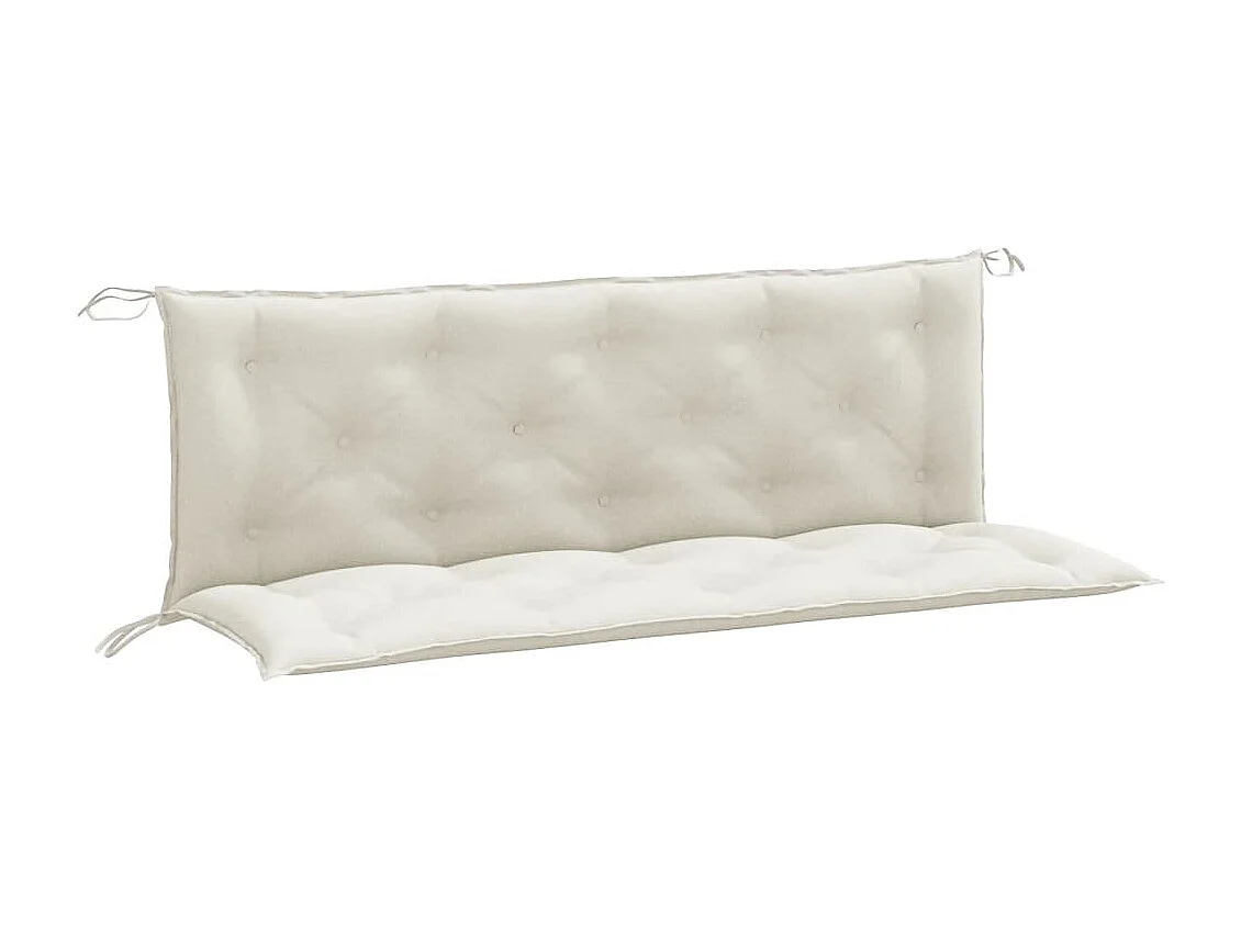 Tuinbankkussens 2 st 150x50x7 cm stof gemêleerd crèmekleurig