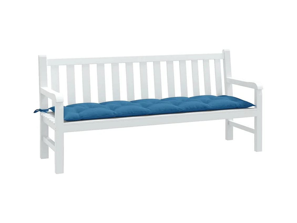 Tuinbankkussen 180x50x7 cm stof gemêleerd blauw