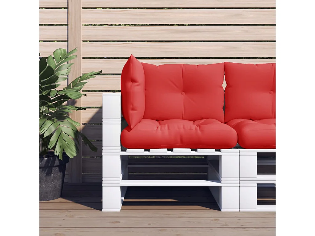 Almofadões de paletes 3 pcs tecido vermelho