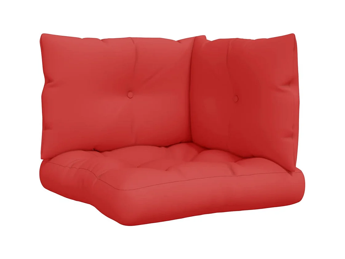 Coussins de palette lot de 3 rouge tissu