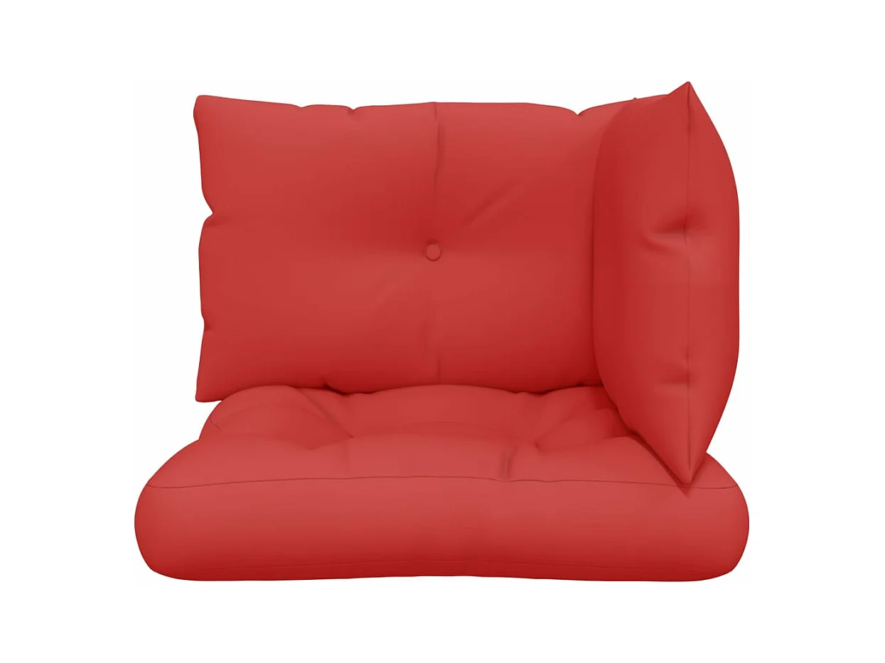 Coussins de palette lot de 3 rouge tissu