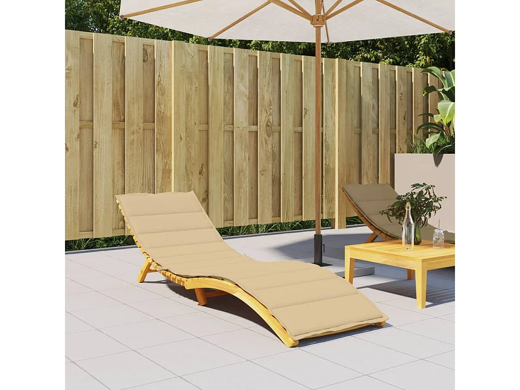 Sonnenliegen-Auflage Melange Beige 200x50x4 cm Stoff