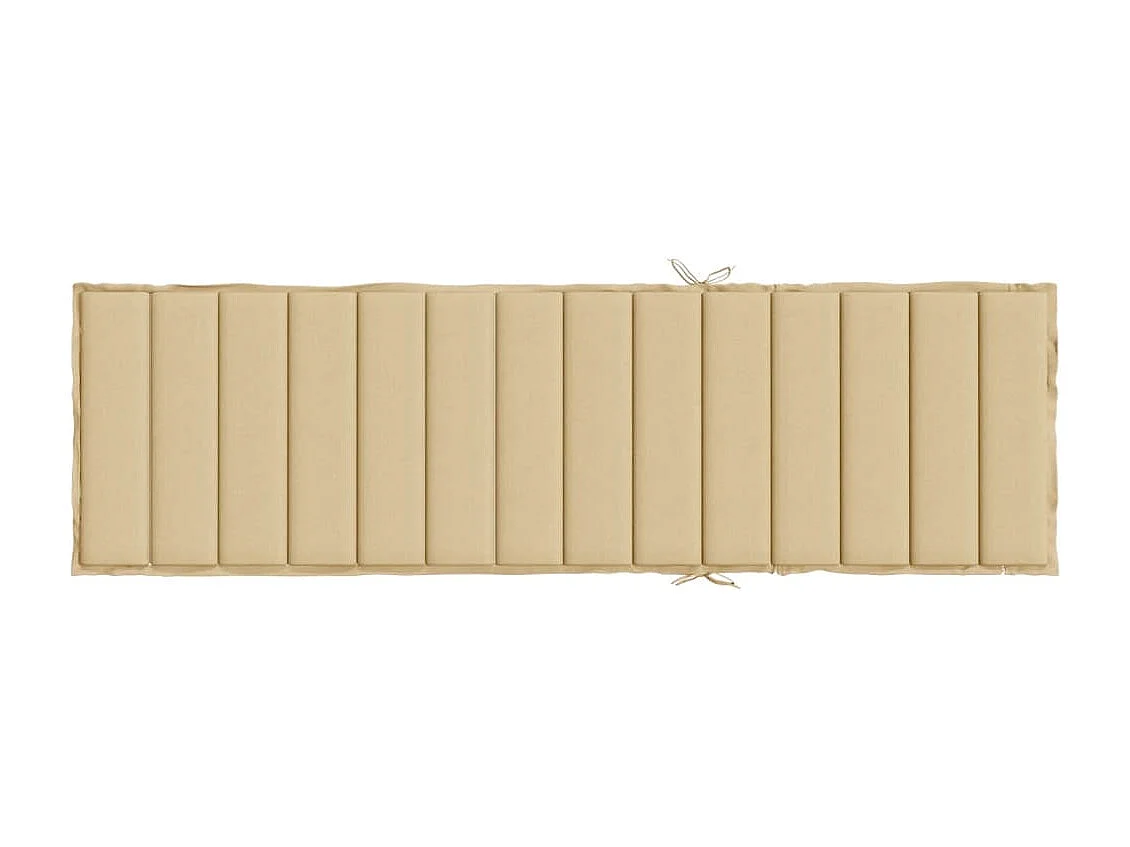 Coussin de chaise longue beige mélangé 200x60x4 cm tissu