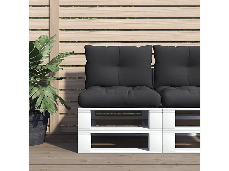 Almofadões de paletes 2 pcs tecido preto