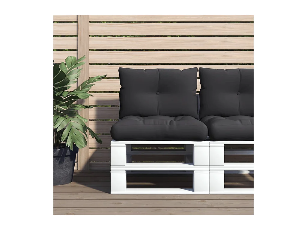 Palletkussens 2 st stof zwart