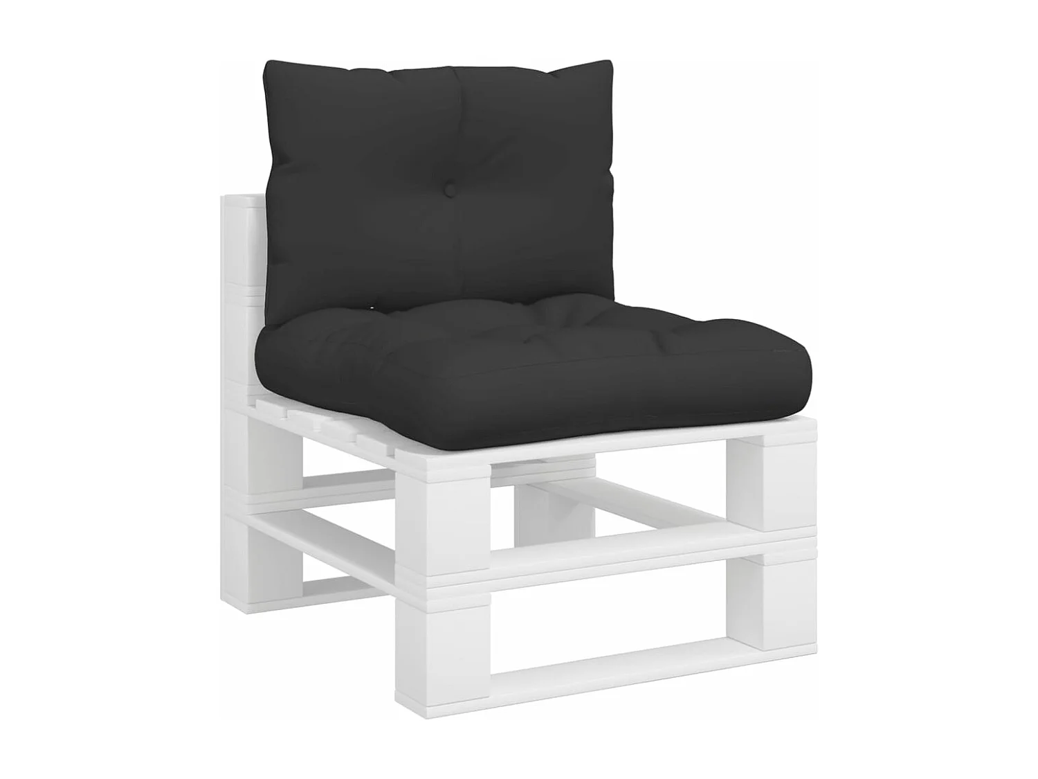 Coussins de palette lot de 2 noir tissu