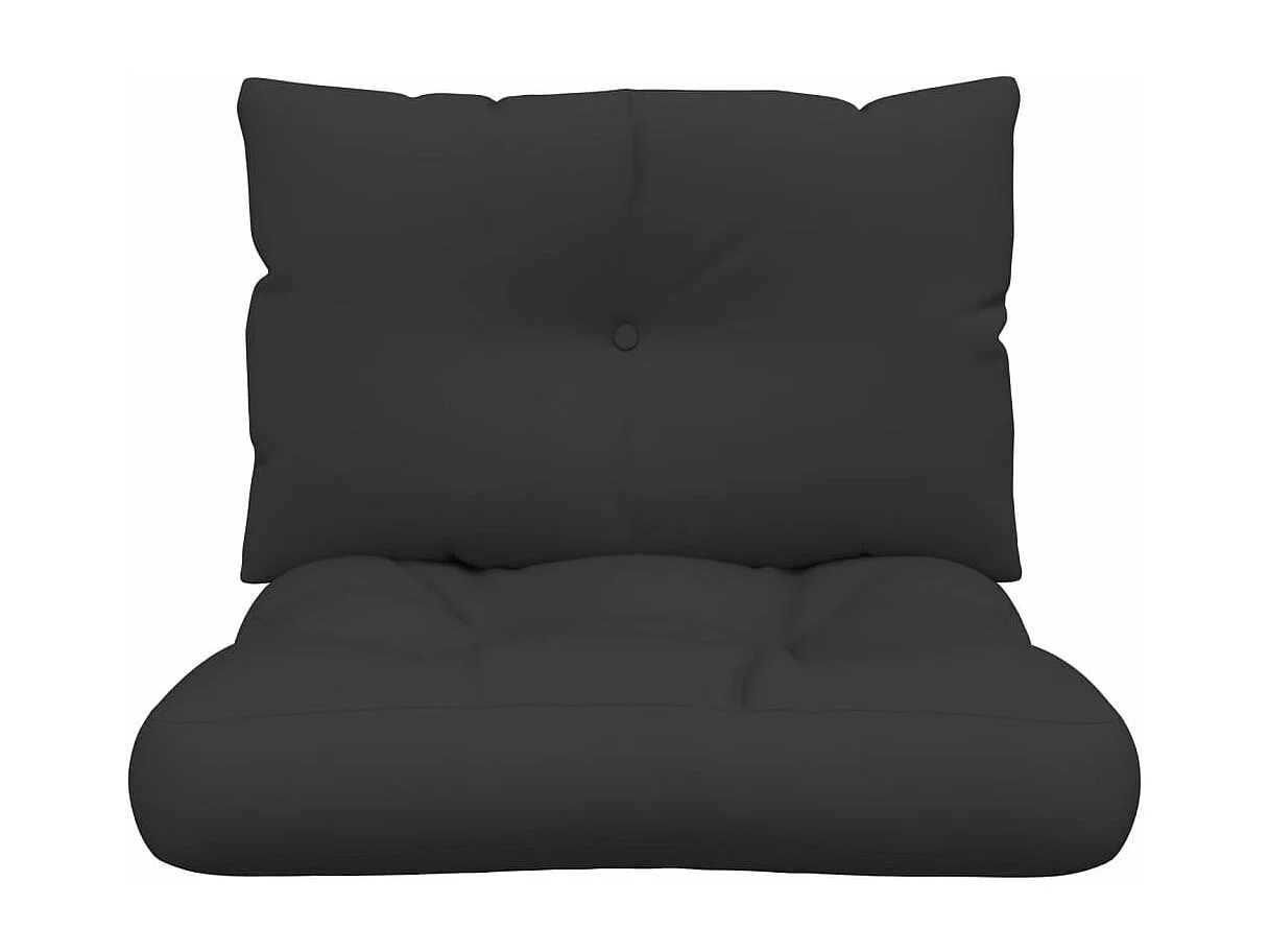 Coussins de palette lot de 2 noir tissu