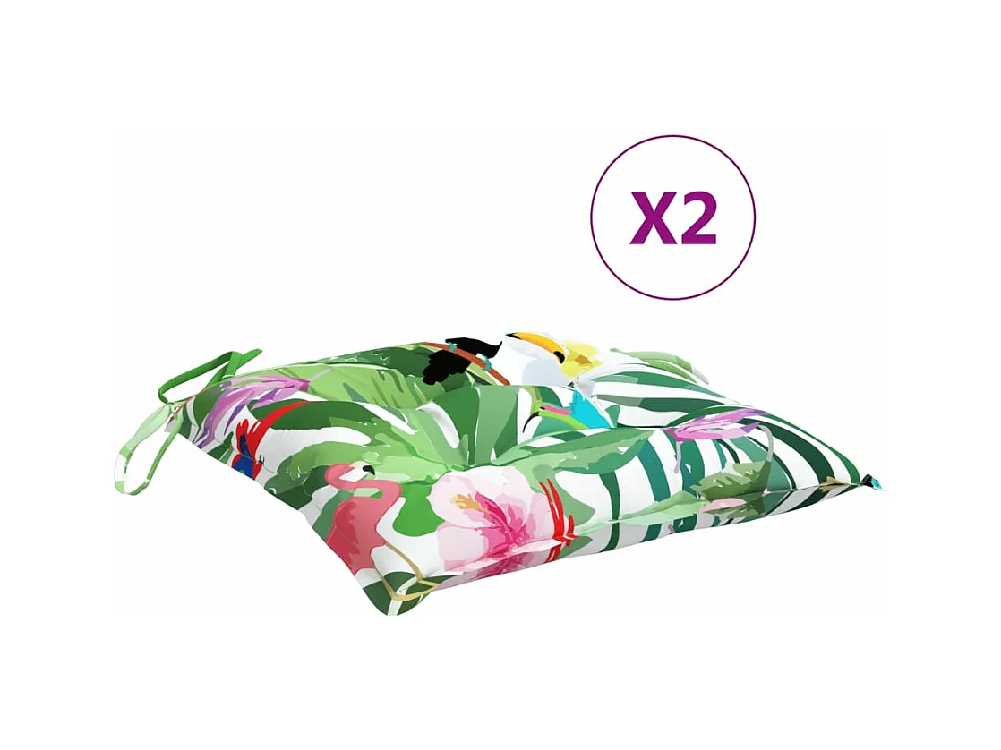 Cuscini per Sedia 2 pz Multicolore 50x50x7 cm in Tessuto Oxford