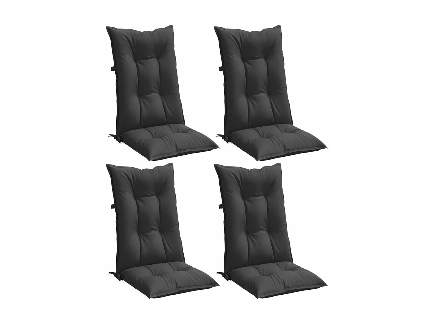 Coussins de chaise à dossier haut lot de 4 anthracite mélangé