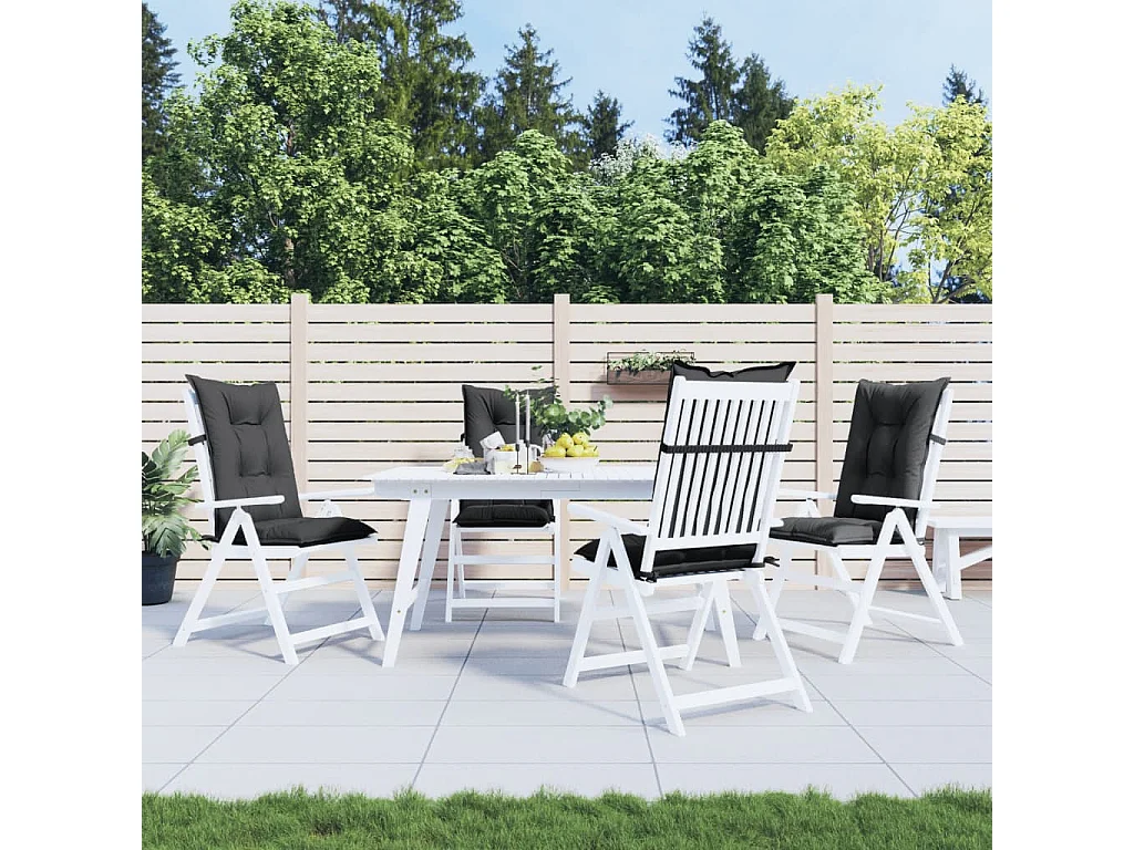 Coussins de chaise à dossier haut lot de 4 anthracite mélangé