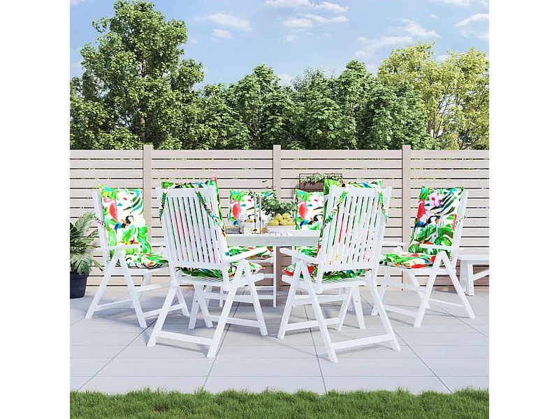 Coussins de chaise à dossier haut lot de 6 multicolore