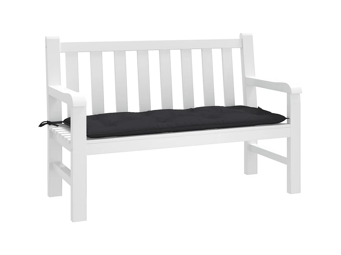 Coussin de banc de jardin noir 120x50x7 cm tissu oxford