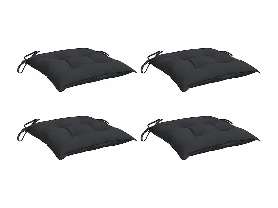 Almofadões de cadeira 4 pcs 40x40x7 cm tecido oxford preto