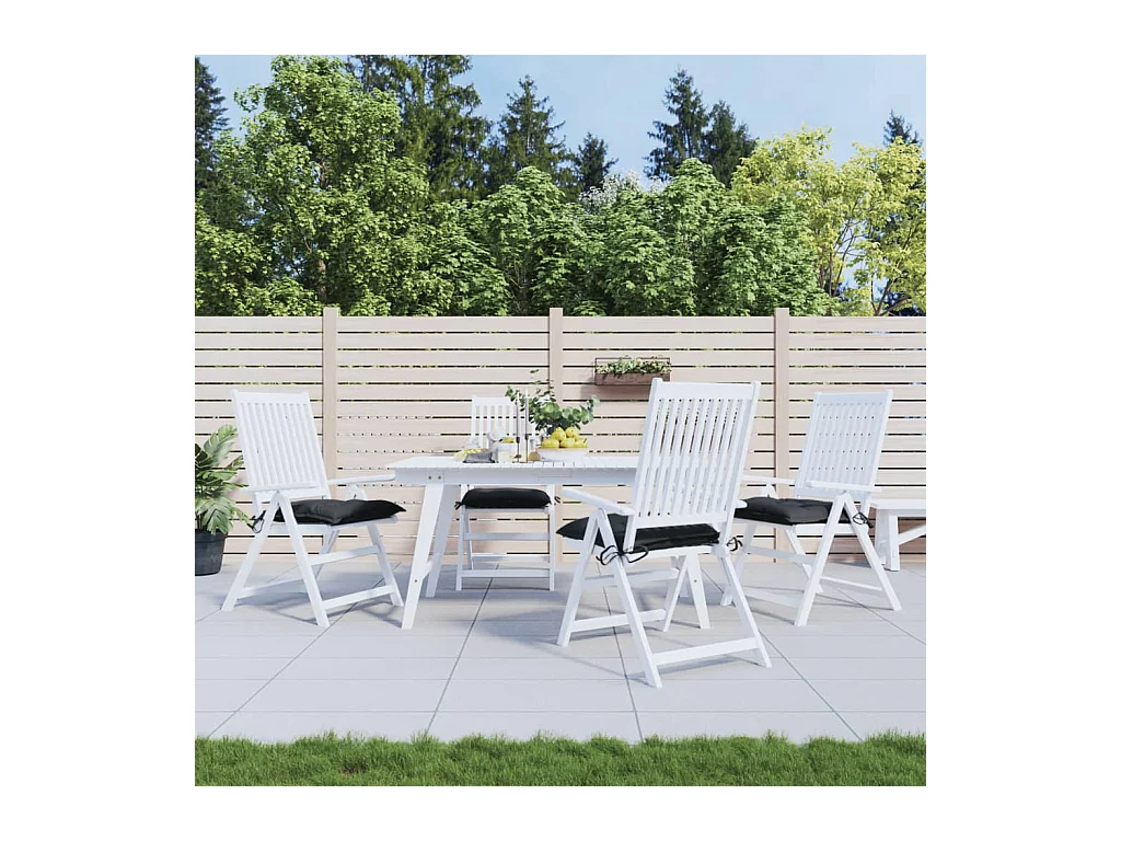 Coussins de chaise lot de 4 noir 40x40x7 cm tissu oxford